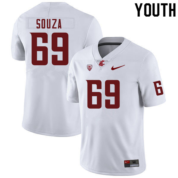 Youth #69 Tristan Souza Washington Cougars College Football Jerseys Sale-White - Click Image to Close
